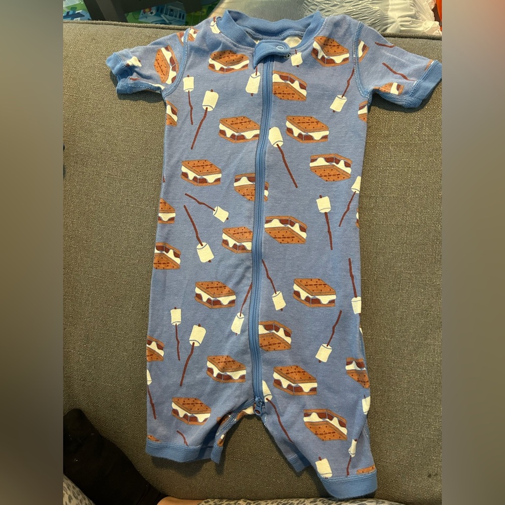 Hanna Andersson Blue S'mores Print Kids Bodysuit